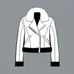 white fur-lined cropped jacket image